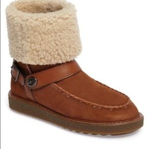 COACH MOTO genuine shearling and suede boot